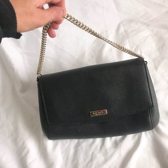 SOLD ** Kate Spade Purse Black Leather Mini Bag - Picture 1 of 7